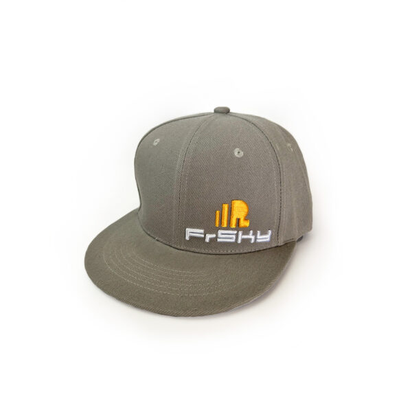 Cappellino con visiera piatta merchandise ufficiale FRSky FPV grigio frontale ampio